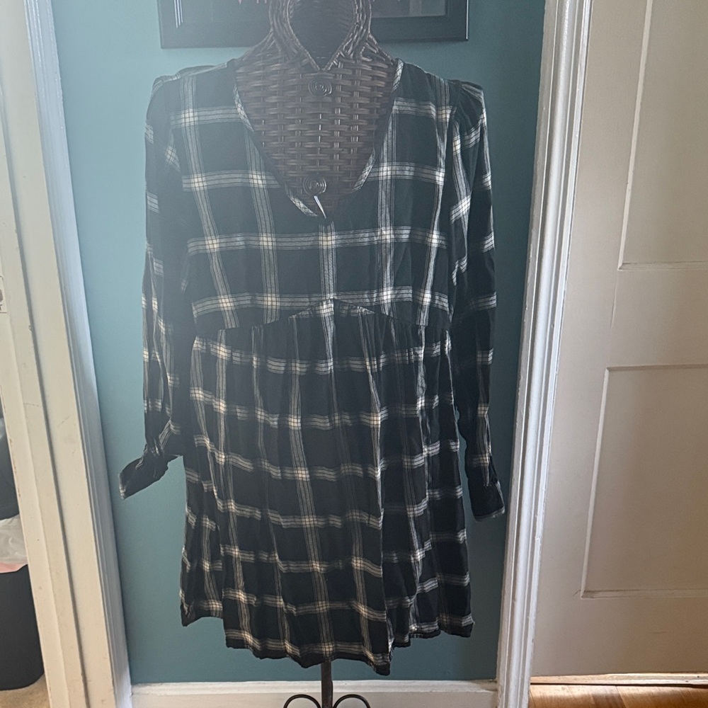 Knox Rose Black and White Plaid Dress